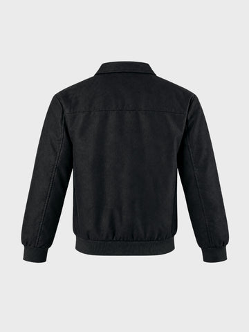 Men's Black Regular Fit Solid Casual Jacket