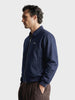 Men's Navy Blue Regular Fit Solid Casual Jacket