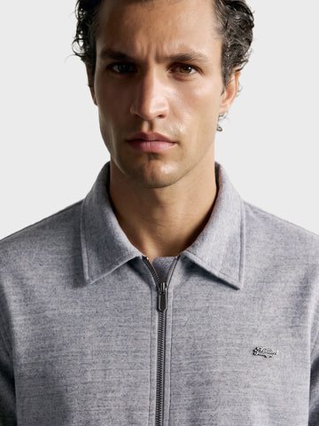 Men's Grey Regular Fit Solid Casual Jacket