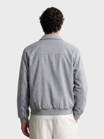 Men's Grey Regular Fit Solid Casual Jacket