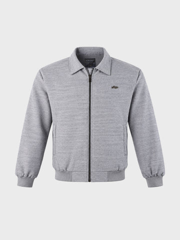 Men's Grey Regular Fit Solid Casual Jacket