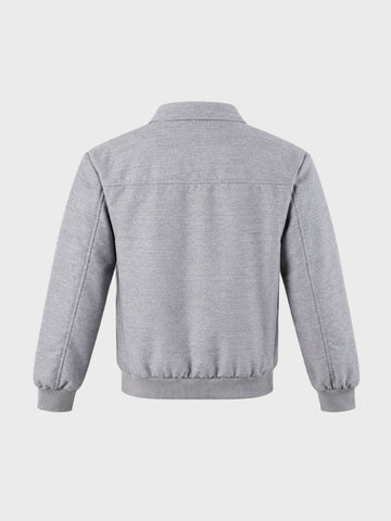 Men's Grey Regular Fit Solid Casual Jacket