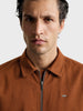 Men's Brown Regular Fit Solid Casual Jacket