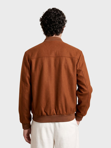 Men's Brown Regular Fit Solid Casual Jacket