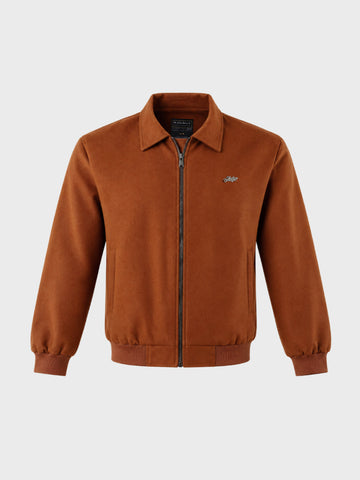 Men's Brown Regular Fit Solid Casual Jacket