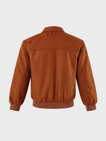Men's Brown Regular Fit Solid Casual Jacket