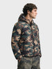 Men's Olive Regular Fit Printed Casual Reversable Jacket