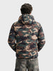 Men's Olive Regular Fit Printed Casual Reversable Jacket