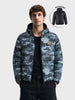 Men's Blue Regular Fit Printed Casual Reversable Jacket