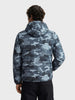 Men's Blue Regular Fit Printed Casual Reversable Jacket