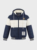Men's Navy Blue Regular Fit Colourblocked Casual Jacket