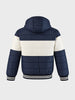 Men's Navy Blue Regular Fit Colourblocked Casual Jacket