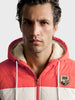 Men's Rust Regular Fit Colourblocked Casual Jacket