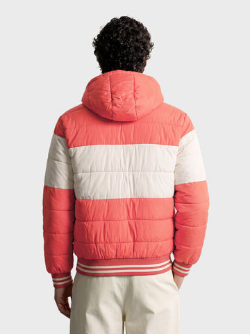 Men's Rust Regular Fit Colourblocked Casual Jacket