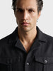 Men's Black Regular Fit Solid Casual Jacket