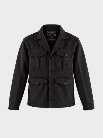 Men's Black Regular Fit Solid Casual Jacket