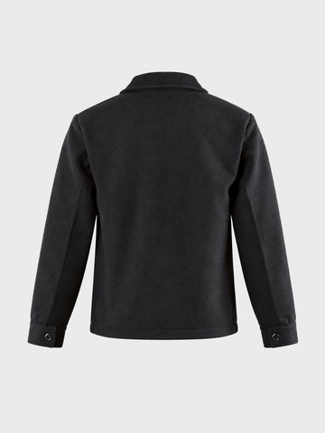 Men's Black Regular Fit Solid Casual Jacket