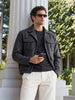 Men's Grey Regular Fit Solid Casual Jacket