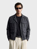 Men's Grey Regular Fit Solid Casual Jacket