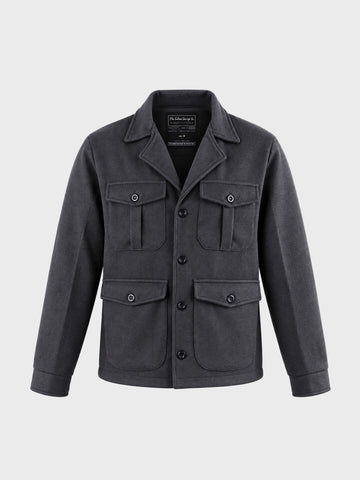 Men's Grey Regular Fit Solid Casual Jacket