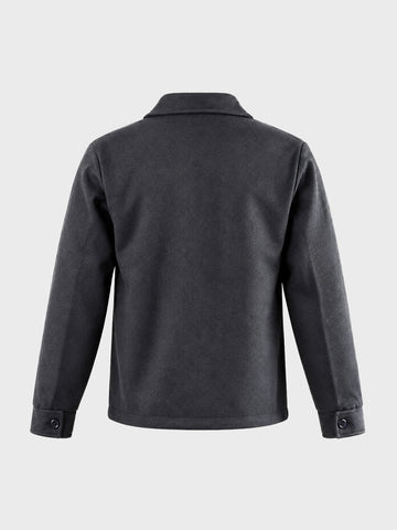 Men's Grey Regular Fit Solid Casual Jacket
