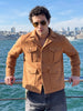 Men's Brown Regular Fit Solid Casual Jacket