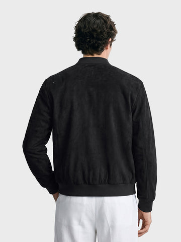 Men's Black Regular Fit Embroidered Casual Jacket