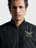 Men's Black Regular Fit Embroidered Casual Jacket