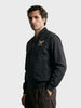 Men's Black Regular Fit Embroidered Casual Jacket