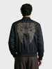 Men's Black Regular Fit Embroidered Casual Jacket