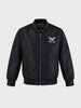 Men's Black Regular Fit Embroidered Casual Jacket