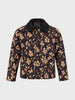 Men's Black Regular Fit Printed Casual Jacket