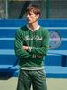 Men's Green Regular Fit Embroidered Casual Sweatshirt