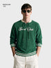 Men's Green Regular Fit Embroidered Casual Sweatshirt