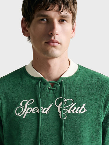 Men's Green Regular Fit Embroidered Casual Sweatshirt