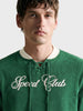 Men's Green Regular Fit Embroidered Casual Sweatshirt