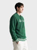 Men's Green Regular Fit Embroidered Casual Sweatshirt