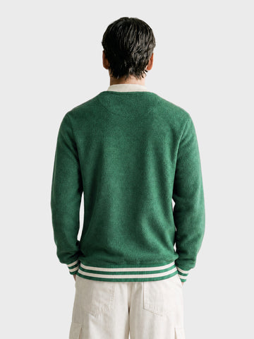 Men's Green Regular Fit Embroidered Casual Sweatshirt