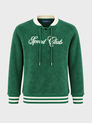 Men's Green Regular Fit Embroidered Casual Sweatshirt