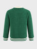 Men's Green Regular Fit Embroidered Casual Sweatshirt