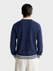 Men's Navy Blue Regular Fit Embroidered Casual Sweatshirt