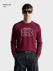 Men's Maroon Regular Fit Printed Casual Sweatshirt