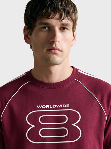Men's Maroon Regular Fit Printed Casual Sweatshirt