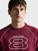 Men's Maroon Regular Fit Printed Casual Sweatshirt