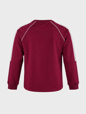Men's Maroon Regular Fit Printed Casual Sweatshirt