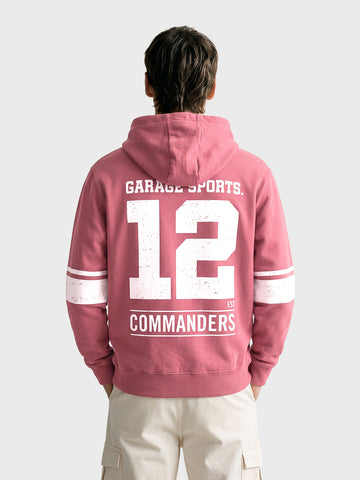 Men's Red Regular Fit Printed Casual Sweatshirt