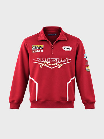 Men's Red Regular Fit Printed Casual Sweatshirt