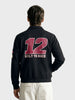 Men's Black Regular Fit Printed Casual Sweatshirt