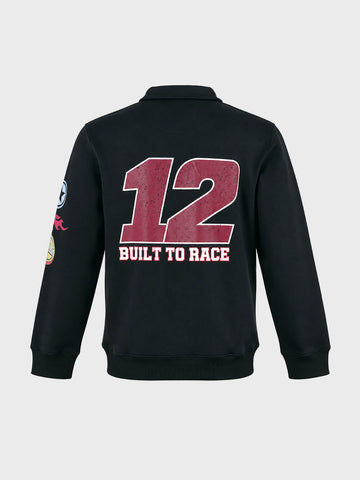 Men's Black Regular Fit Printed Casual Sweatshirt