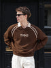 Men's Brown Regular Fit Graphic Printed Casual Sweatshirt